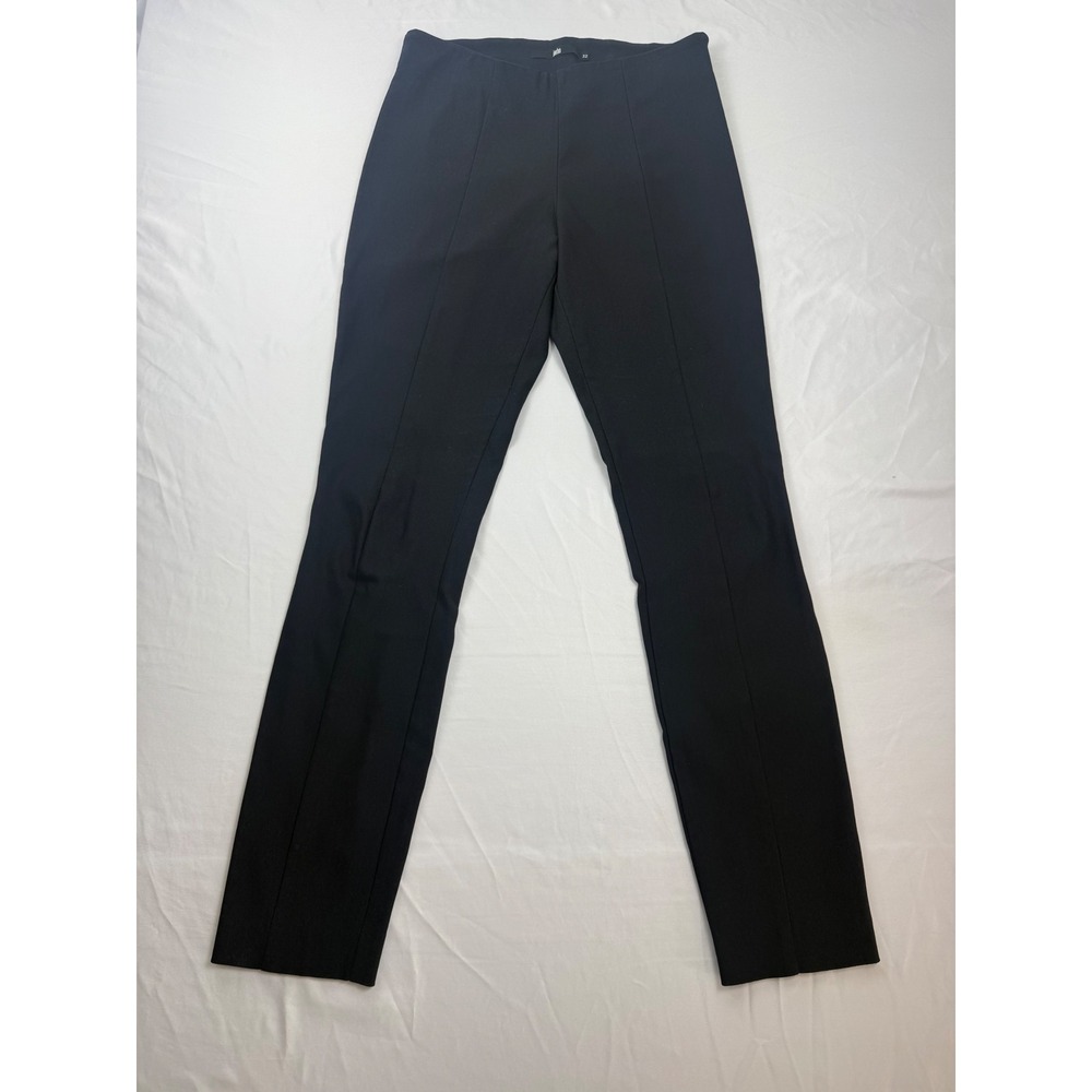 Jarbo Black Pintuck Split Hem Ponte Knit Slim Pants Size 32 High Rise Side Zip